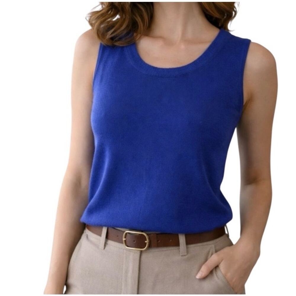 Coldwater Creek rib trim sleeveless shell tank NWT Women’s Large
